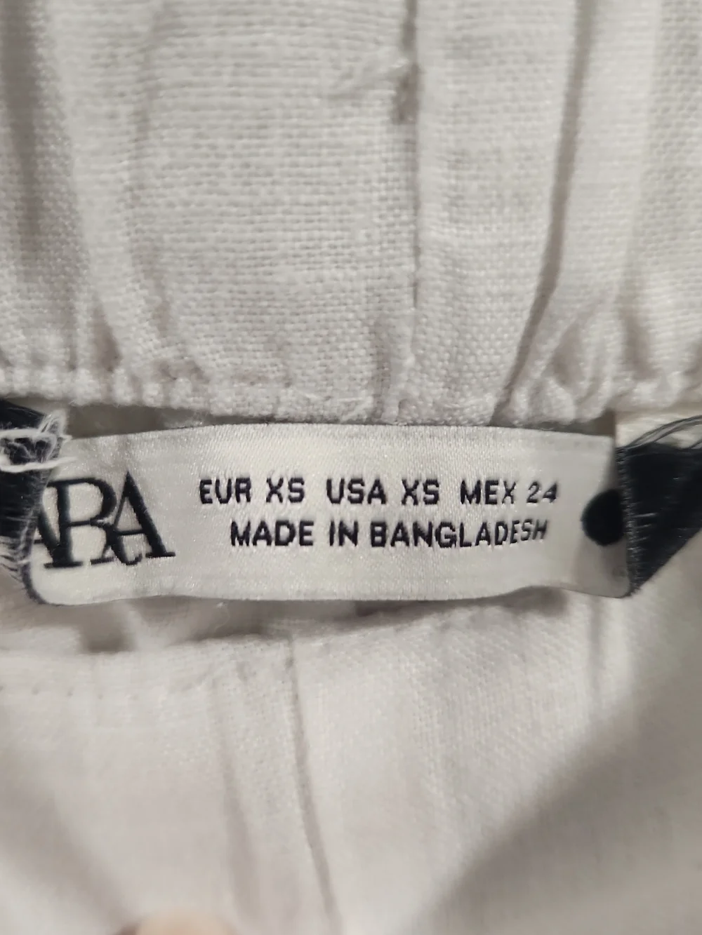 Zara White 100% Linen Wide Leg Pants Womens XS Drawstring Beach Summer Trousers